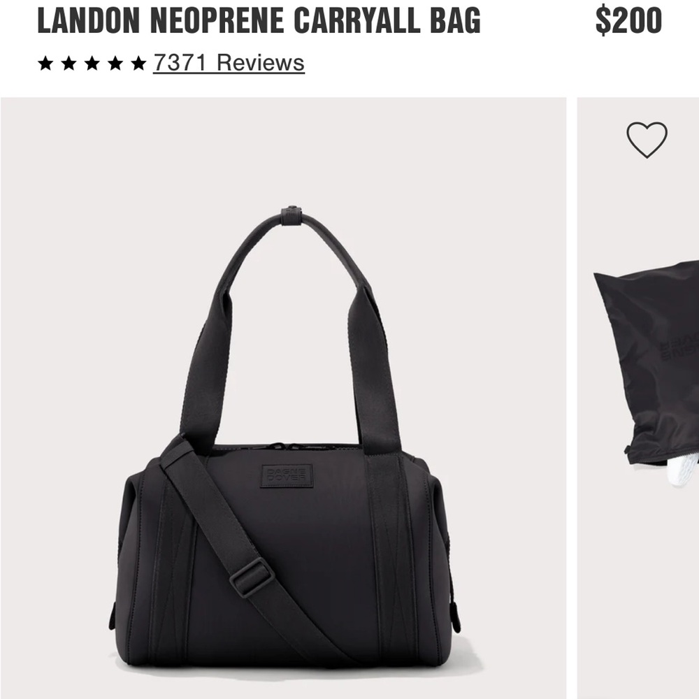 Medium Landon Neoprene Carryall Bag - Black EUC